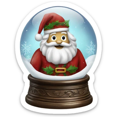 Realistic Victorian Christmas santa snowglobe  sticker