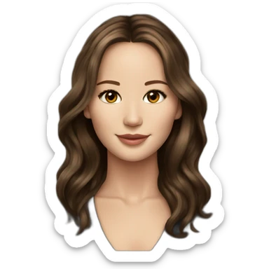 brunette Jennifer Lawrence sticker