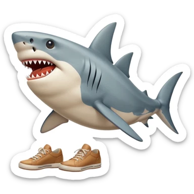 Shark wearing shoes and he has only 2 legs Italian brainrot tralalelo tralala sticker