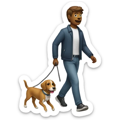 a person is walking a dog sticker