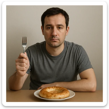 sartarosh xonada shunchaki tarelka v vilka ushlab utirsin tarelkada esa faqat uzbekcha non bulsin kayfiyati xam urtacha bulsin xursan bob ketmasin sticker