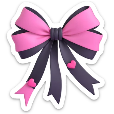 BLACKPINK-inspired gothic bow ,  hearts, black and pink, cute,  sticker