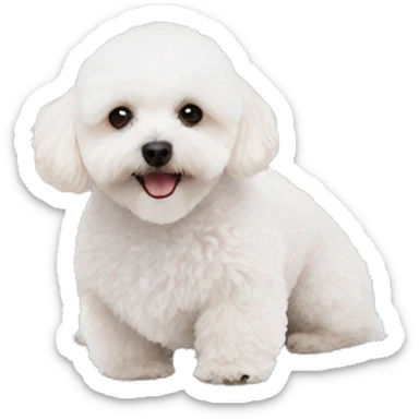 White maltipoo yoga mat sticker