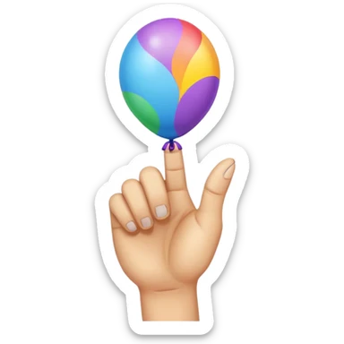 middle finger with a inflated balloon on the middle finger sticker