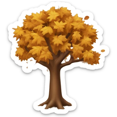 autumn tree with leaves falling  sticker