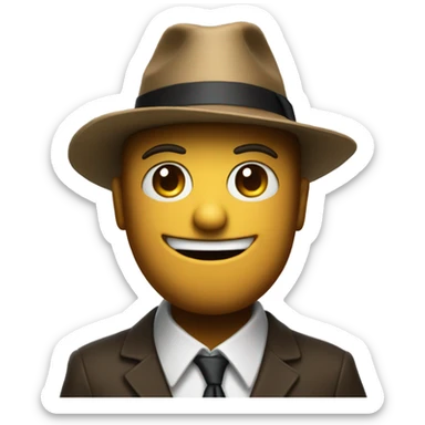 a sentient cracker wearing a fedora sticker