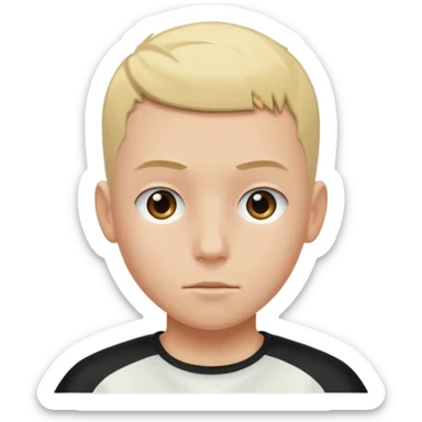 Boy with bleach buzzcut sticker