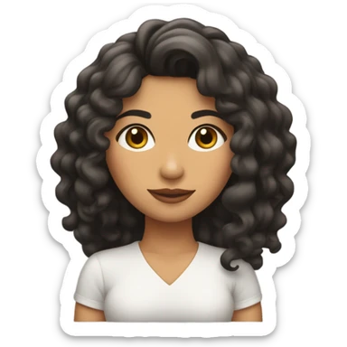 Morenita con pelo largo y rizos  sticker