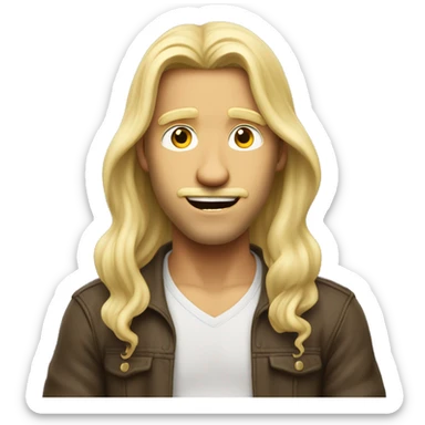 Hi res blonde long haired man shrugging exaggeratedly ￼ sticker