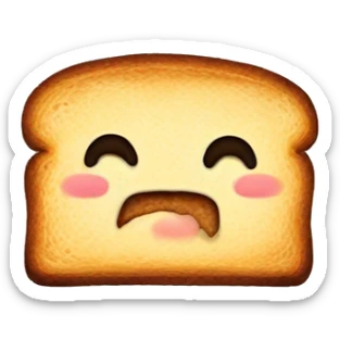 kawai sad burned toast sticker