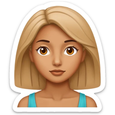 A woman looking to the side sticker