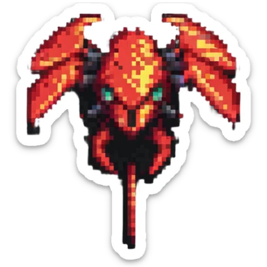 'ZETRIX' in bold red pixel art style, transparent background sticker