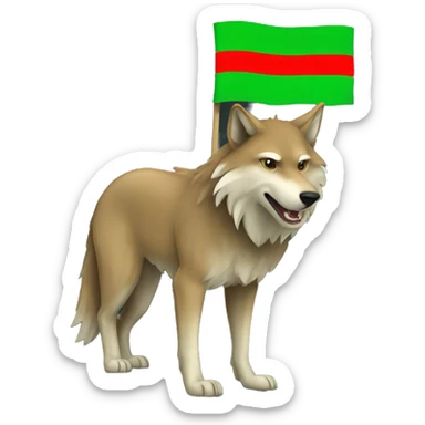 chechen wolf with chechen flag on the blackboard  sticker