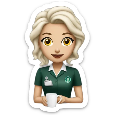 Barista lady gaga in Starbucks cashier  sticker