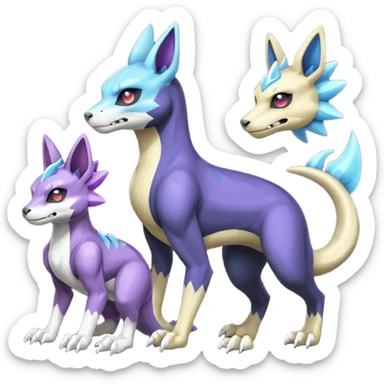 Duskull-Manectric-Electrike-Lucio-Cubone-Umbreon-Marowak-Draco-Fakémon-hybrid-creature (full body), 4 legs sticker