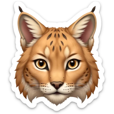A high-resolution photo-realistic digital illustration of a majestic lynx, chest upward A high-resolution, photo-realistic digital illustration of a majestic young Eurasian lynx, shown from the shoulder upwards with markings sticker