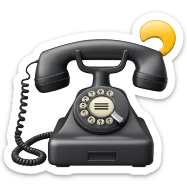 Minimalist emoji-style sticker of an old phone receiver with no signal waves, cracked and floating. Desaturated tones.
 sticker