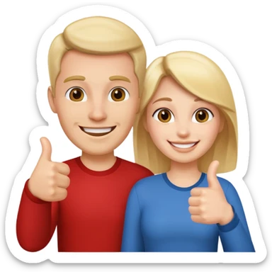 Mr. and Mrs. giving a thumbs up sticker