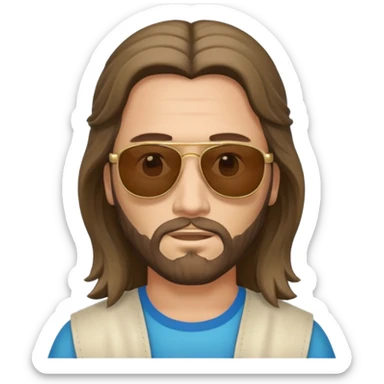 Jesus with a mullet and sun glasses sticker