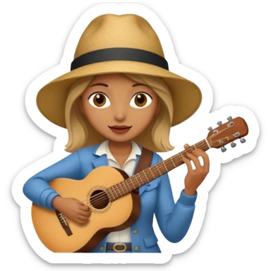 Street Music Performer woman with hat sticker
