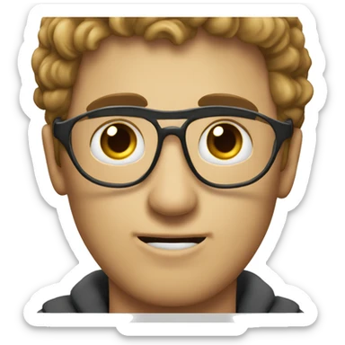 Creami l immagine di un ragazzo moro, con gli occhiali  sticker