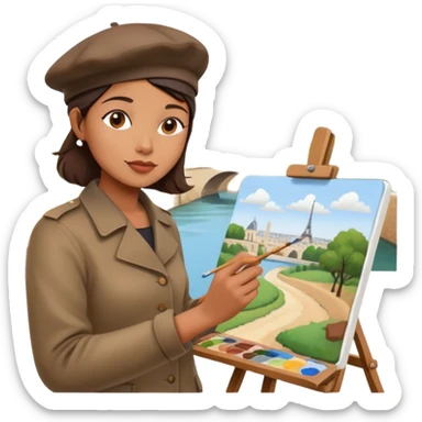 artist painting en plein aire in paris a SPAM landscape  sticker