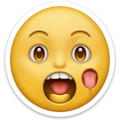 Yellow emoji doing choking emote sticker