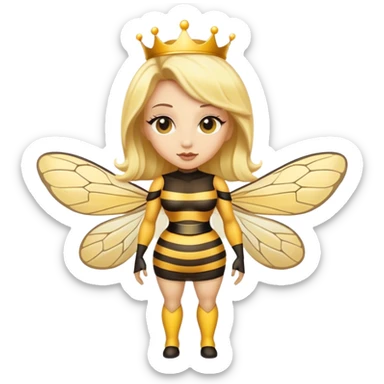 Full Body plus  Queen bee woman with  blonde hair and big nose sticker