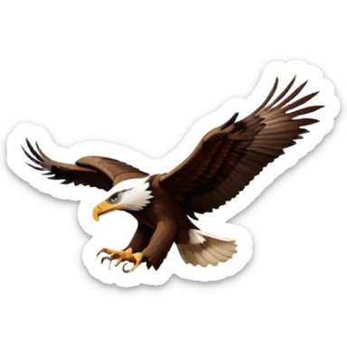 Icon for Country Music: Eagles band representation with classic acoustic guitars, a desert road, and an eagle soaring in the sky. Subtle vintage Americana aesthetics with warm tones, evoking the band's signature sound. Transparent background. sticker