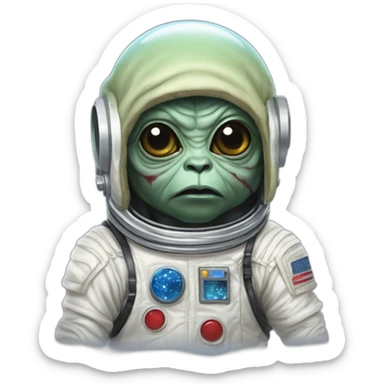 zombie michael jackson in thriller as baby yoda unicorn ferary in an astronaut suit sticker