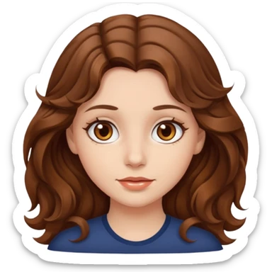 a beautiful girl with wavy volumes brown hazel hair, she has brown eyes  sticker