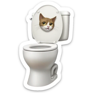 Cat flusing toilet  sticker
