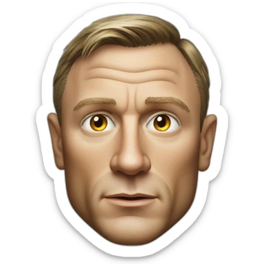 Detailed face of Daniel Craig as James Bond sticker