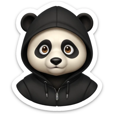 thief panda portrait, head and shoulders only, dark hood, secretive expression, stealthy burglar style, 3D cartoon, mobile game icon style, clean background, no text, no watermark
 sticker