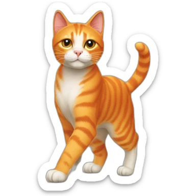 orange cat walk sticker