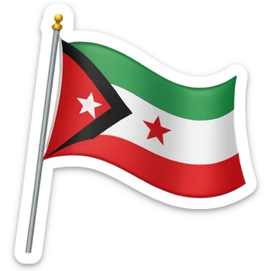 The flag had a three lined color, the top is green with Arabic written لا اله الا الله محمد رسول الله، in the moliddle it's white with black star, in the bottom is red color sticker