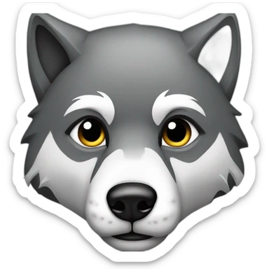 grey wolf wearing a black hood sticker