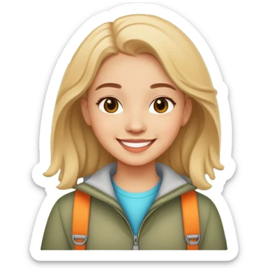 smiling girl in outdoor setting sticker