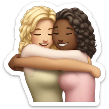 Hug two girlfriends sticker
