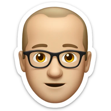 white man with receding hairline who loves theater and weares glasses sticker