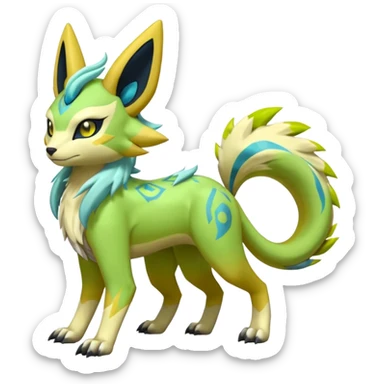  Exotic Tropical Meloetta-Zygarde-Zeraora-Renamon-Protogen-Palkia-hybrid-fusion-Fakémon-creature, full body sticker