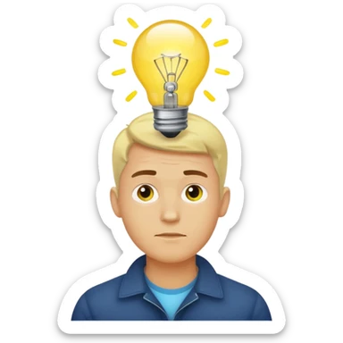 ligth man had an idea sticker