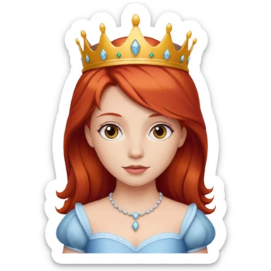 Princess iPhone emoji but red haired sticker