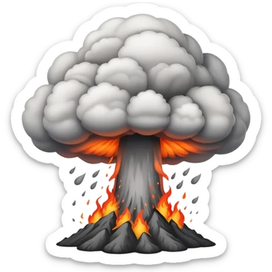 mushroom cloud / volcanic erruption sticker