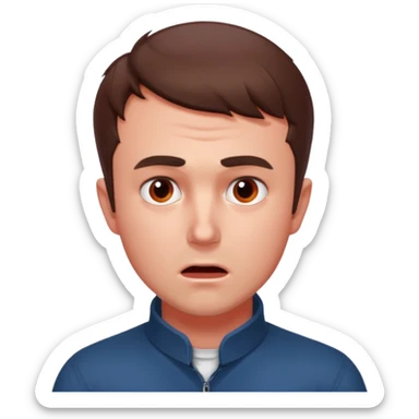 Charlie kirk with red speck on neck and scared expression on face sticker