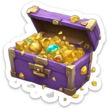 Pokemon Game LootCase Purple Chaotic Color Rich Treasure Legendary Epic Items and Pokemons Inside sticker