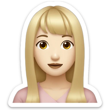 blonde korean girl with brunette with bangs thai girl sticker