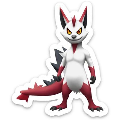 Cool Edgy Zangoose-Seviper Fakémon Digimon with Edgy markings, full body, outlined sticker