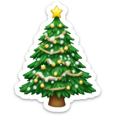 Christmas tree with snow and garland  sticker