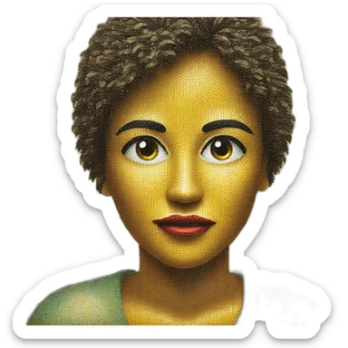 Pointillism painting in frame sticker